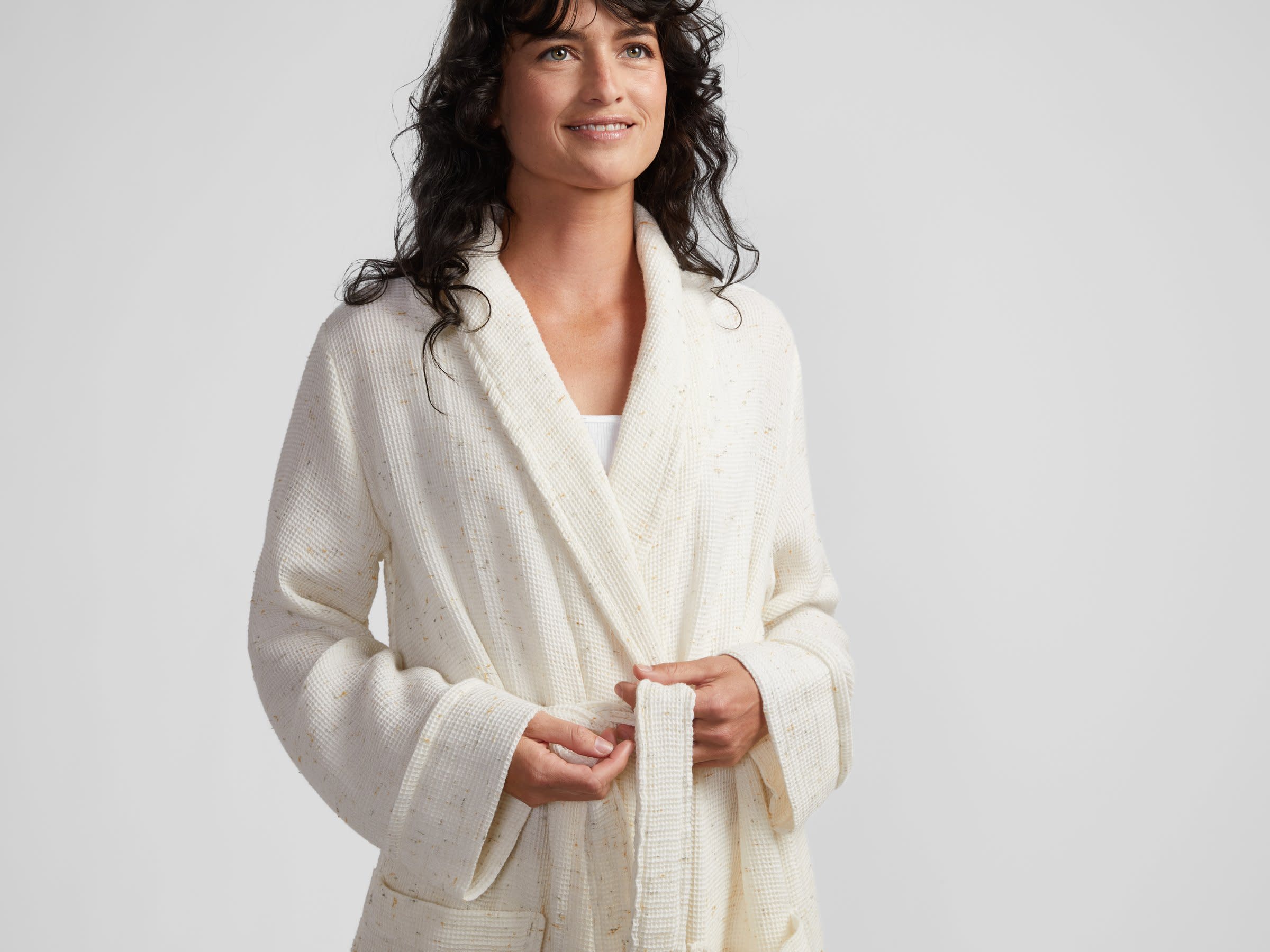 Speckled Waffle Robe Shown In A Room
