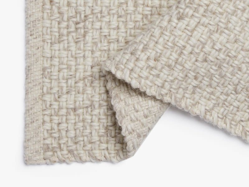 Close Up Of Basket Weave Wool Rug