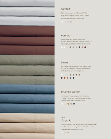 A collection of fabric types of colors.