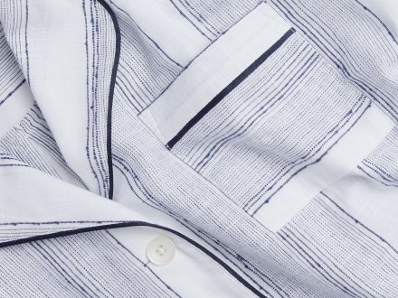 Close Up Of Striped Oversized Pajama Shirt