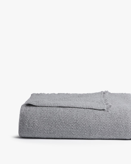 Heather Grey Cotton Boucle Throw