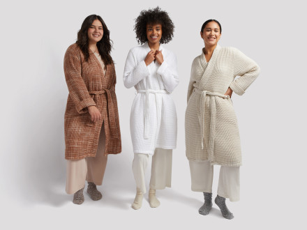 Turkish Cotton Womens Long Spa-Style Robe - Smoke Gray, Size Xs | The Company Store