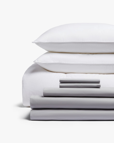 Light Grey Percale Bed Bundle