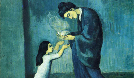 Painting from Picasso's blue period. 