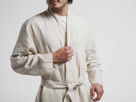 Linen Robe Shown In A Room