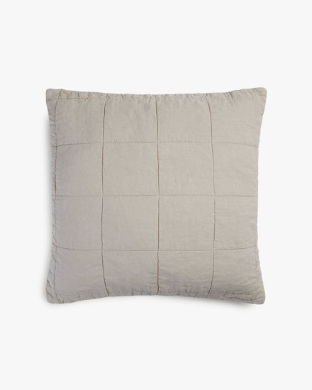 Bone Linen Box Quilted Euro Sham