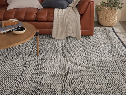 Pebble Wool Rug Shown In A Room