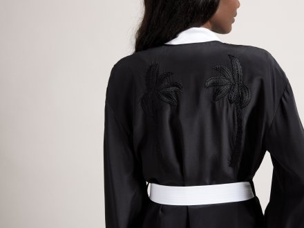 Embroidered Silk Robe