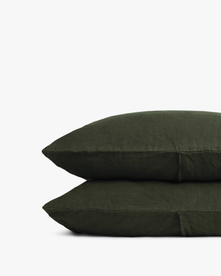 Evergreen Linen Pillowcase Set