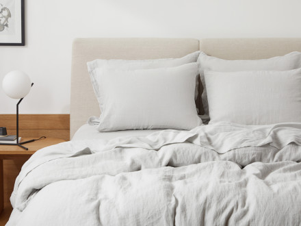 Linen Fitted Sheet Shown In A Room