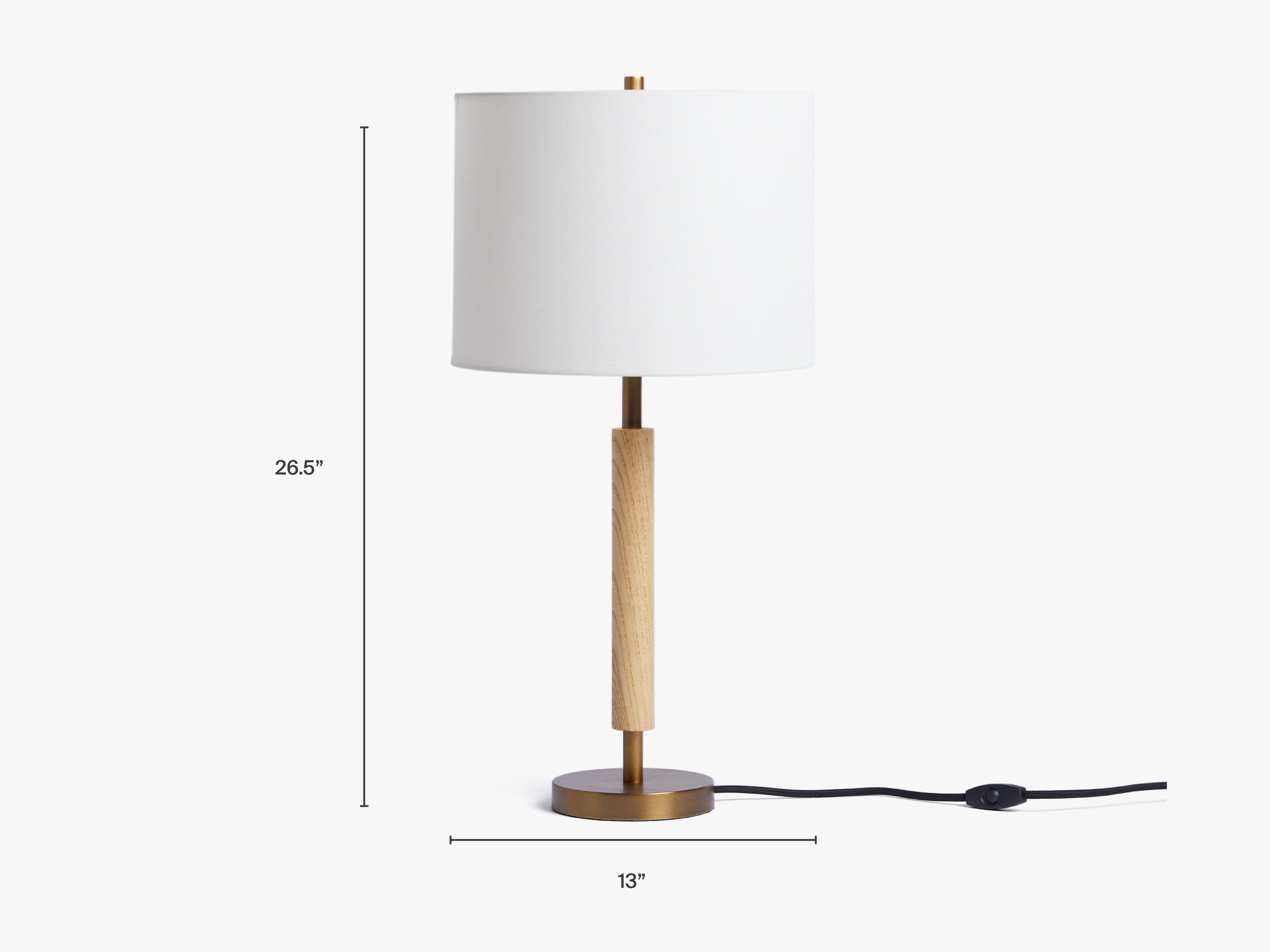Oak-Table-Lamp Dimensions