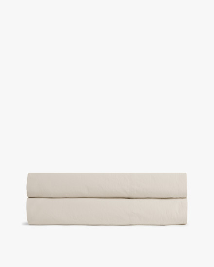 Bone Percale Fitted Sheet