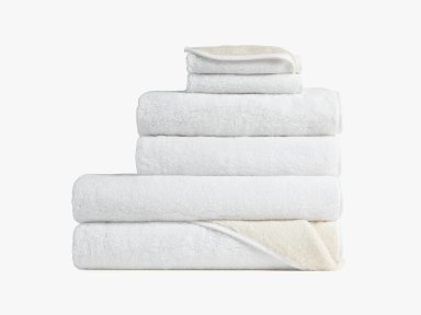 White And Ivory Two Tone Towels