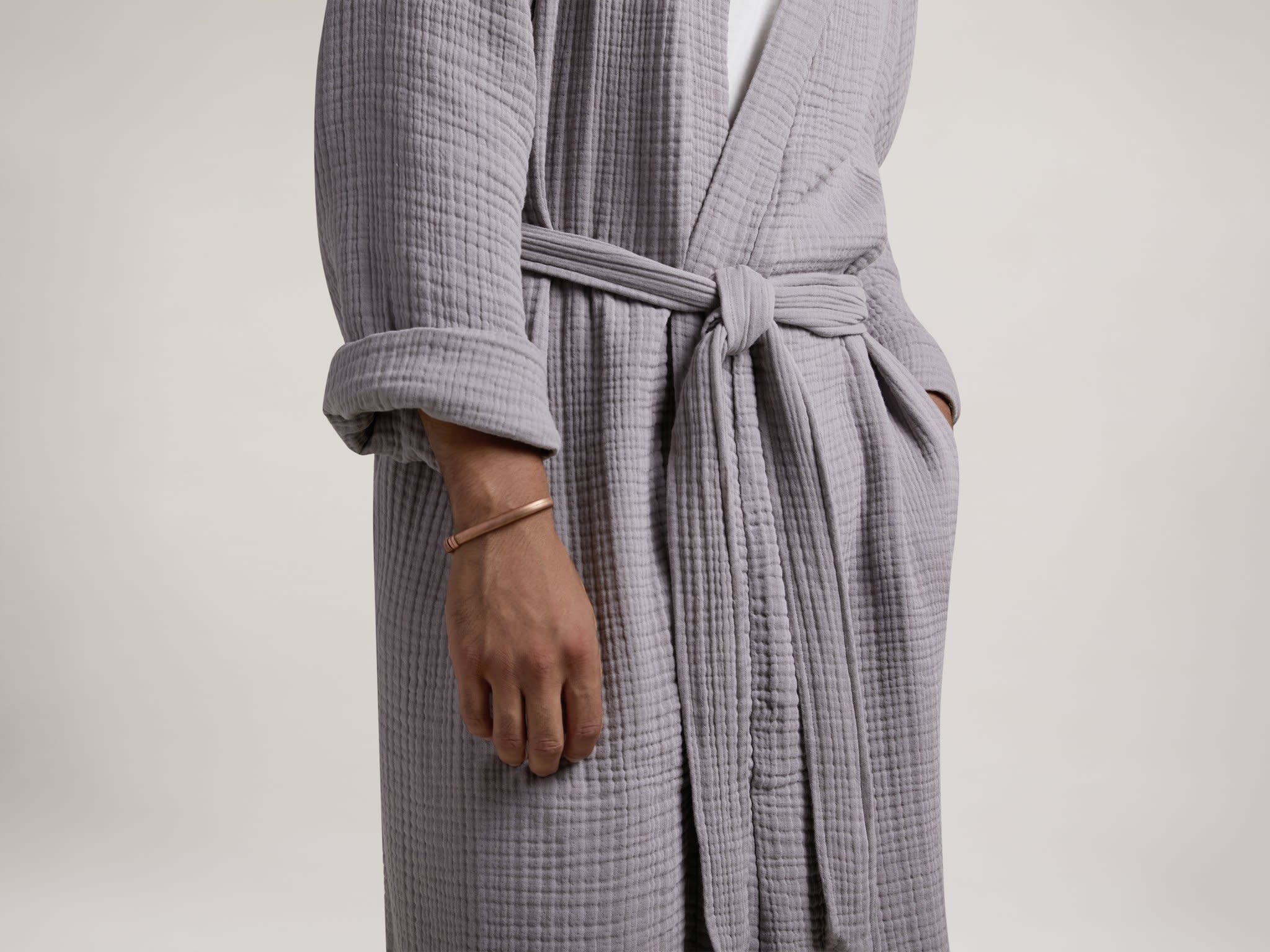 Close Up Of Grey Cloud Cotton Robe