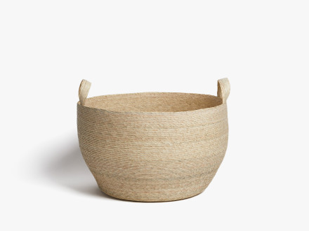 Palm Leaf Floor Basket