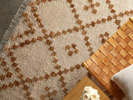 Hand Knotted Lattice Rug