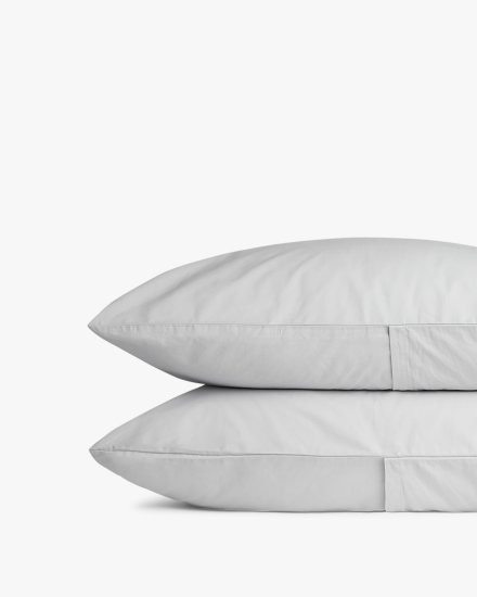 Light Grey Percale Pillowcase Set