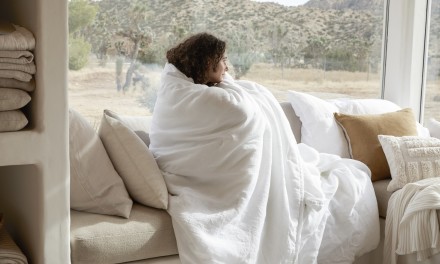 woman wrapped in a blanket