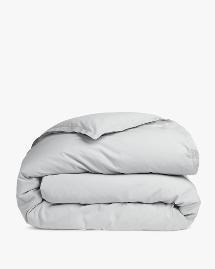 Light Grey Percale Duvet Cover