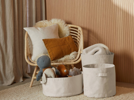 Cotton Canvas Floor Basket