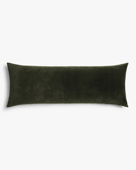 Evergreen Washed Velvet Body Pillow Cover