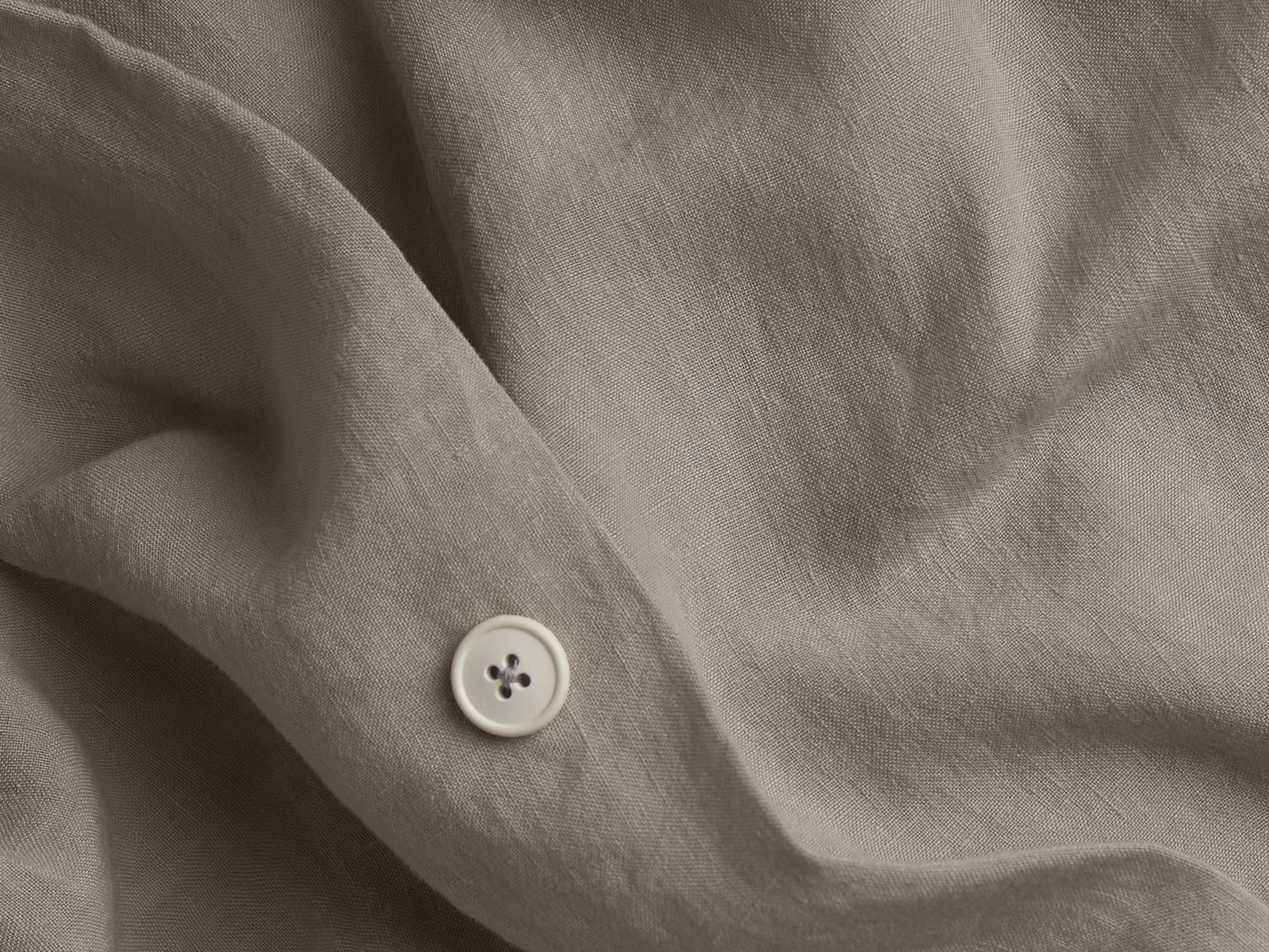 Close Up Of Fawn Linen Duvet Cover