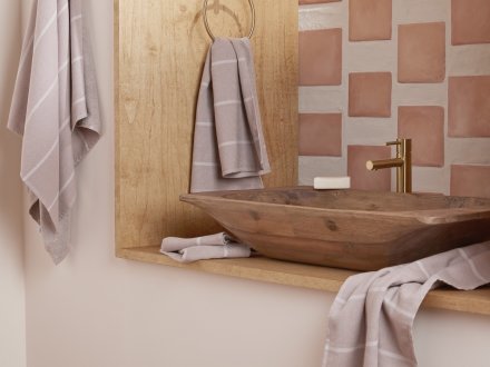 Fouta Stripe Towels Shown In A Room