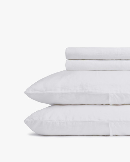 White Linen Sheet Set