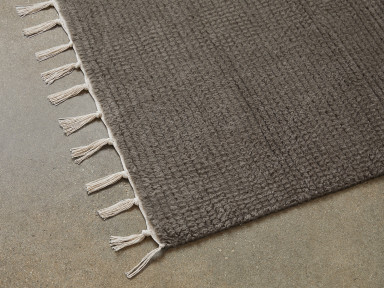 Grey Rib Wool Rug