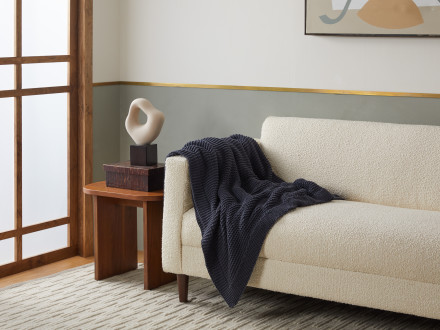 Organic Cotton Knit Throw