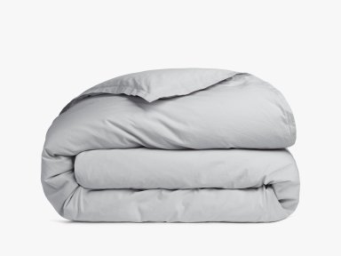 Light Grey Percale Duvet Cover Product Image