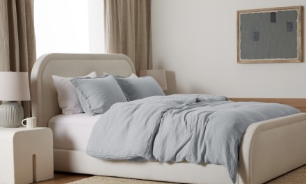 linen duvet cover in ocean