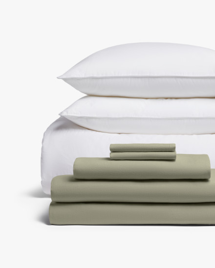 Moss Brushed Cotton Bed Bundle