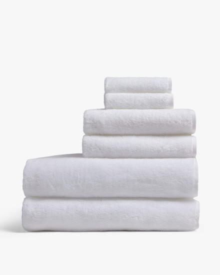 White Featherweight Plush Towels