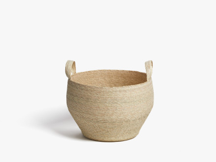 Palm Leaf Floor Basket