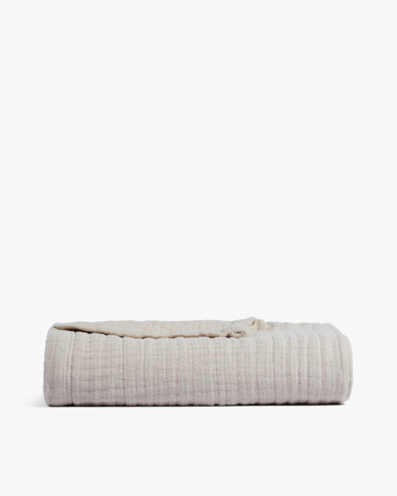 Bone Cloud Linen Gauze Throw