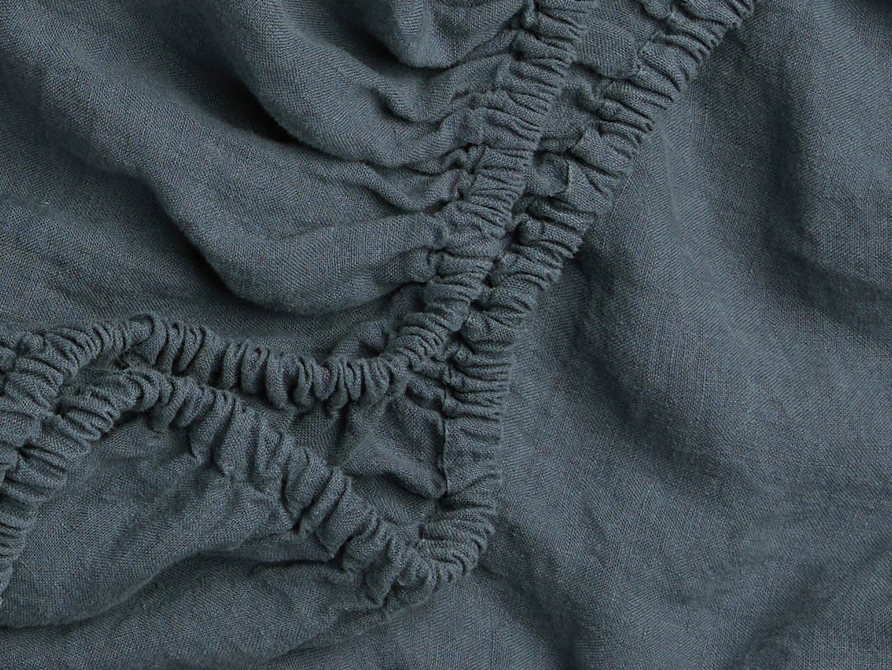 Close Up Of Dusk Linen Sheet Set