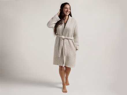 Waffle Robe Shown In A Room