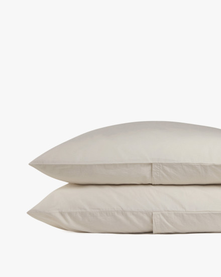 Bone Brushed Cotton Pillowcase Set