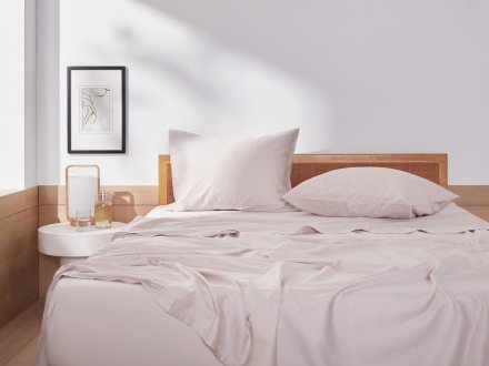 Sateen Fitted Sheet Shown In A Room