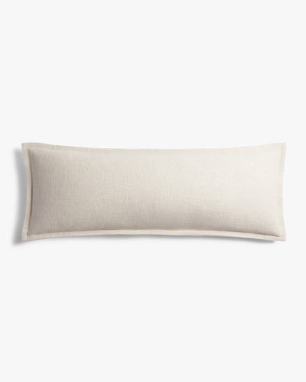 Ecru Classic Flange Lumbar Pillow Cover