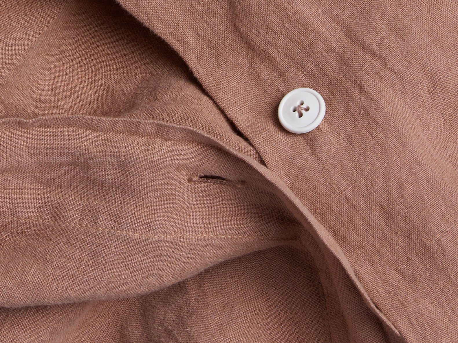 Close Up Of Clay Linen Duvet Cover