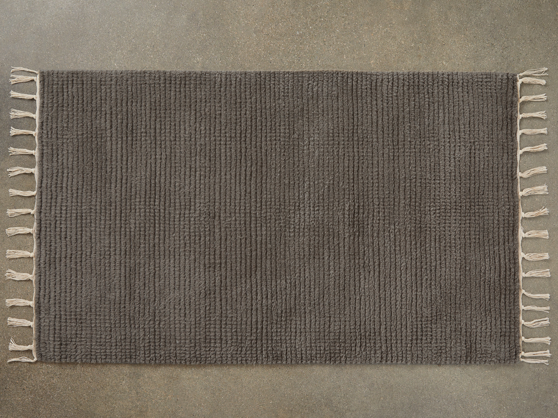Grey Rib Wool Rug