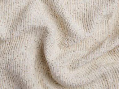 Close Up Of Cream And Ochre Linea Cotton Coverlet