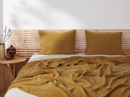 Linen Pillowcase Set Shown In A Room