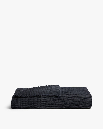 Midnight Organic Cotton Knit Throw