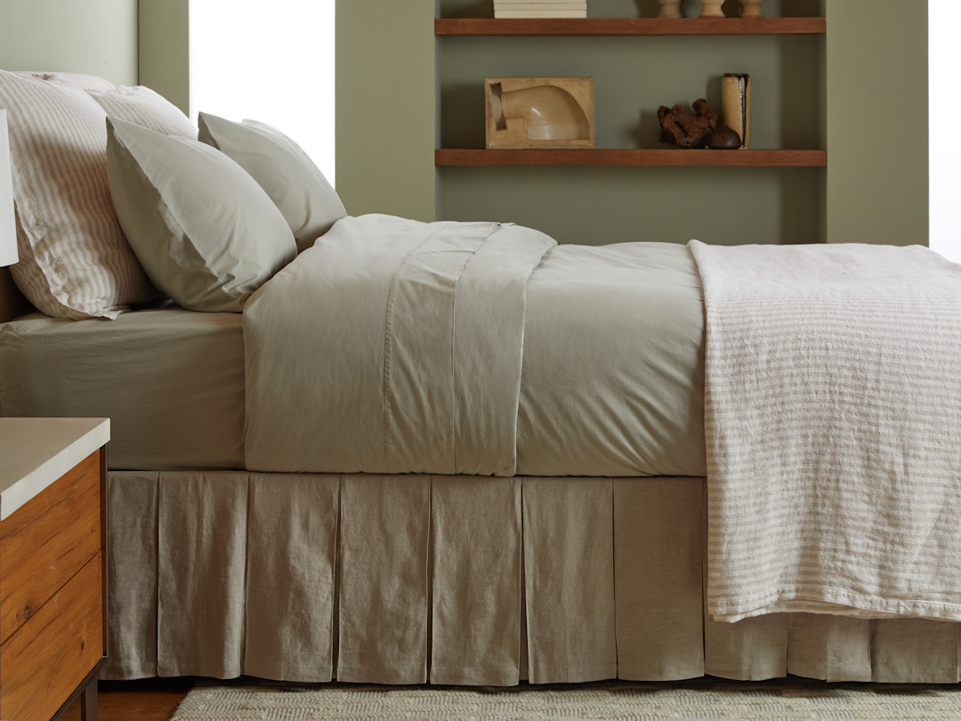 Box Pleat Linen Bed Skirt Parachute