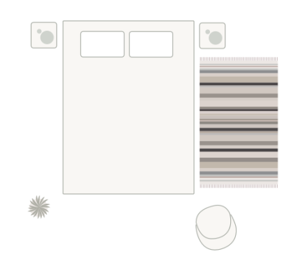 Floor plan of 3 foot by 5 foot rug.