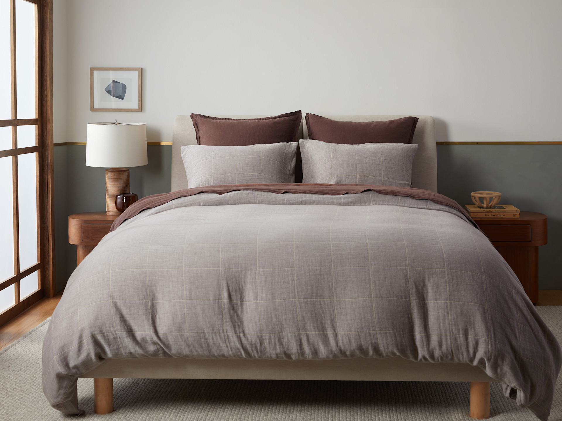 Windowpane Gauze Duvet Cover Set Parachute