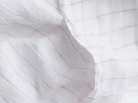 Close Up Of Pinstripe Linen Top Sheet